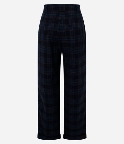 Pantalón Recto en Sastrería de Cuadros y Bajo Italiana 7