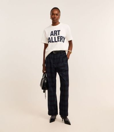 Pantalón Recto en Sastrería de Cuadros y Bajo Italiana 2