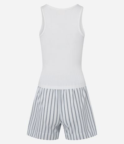 Pijama Short Doll Musculosa y Short con Estampa Rayada 6