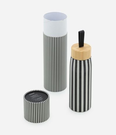 Botella Térmica en Metal Estampa Rayas con Asa y Tapa 500ml 6
