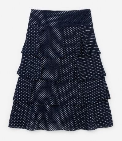 Pollera Midi en Crepé de Lunares con Volados Curve & Plus Size 5