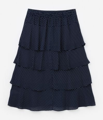 Pollera Midi en Crepé de Lunares con Volados Curve & Plus Size 6