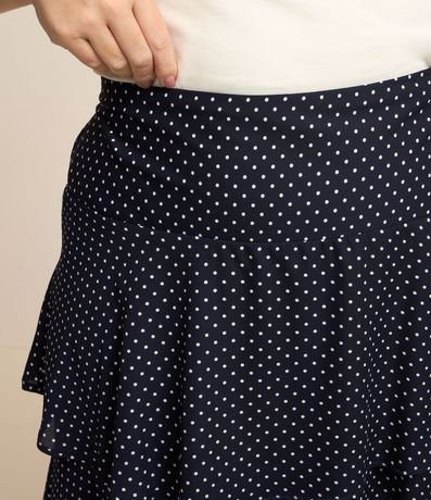 Pollera Midi en Crepé de Lunares con Volados Curve & Plus Size 4
