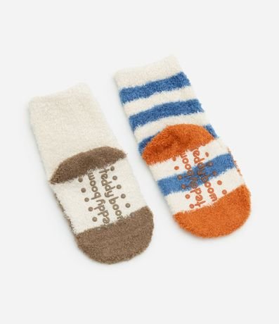 Kit 02 Medias Infantiles con Estampa Animalitos - Talle 0 a 12 meses 2