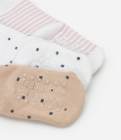 Kit 03 Medias Infantiles de Animalitos y Rayas - Talle RN a 12 meses 3