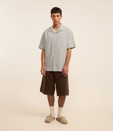 Camisa Relaxed Bowling en Tricolina con Textura 2