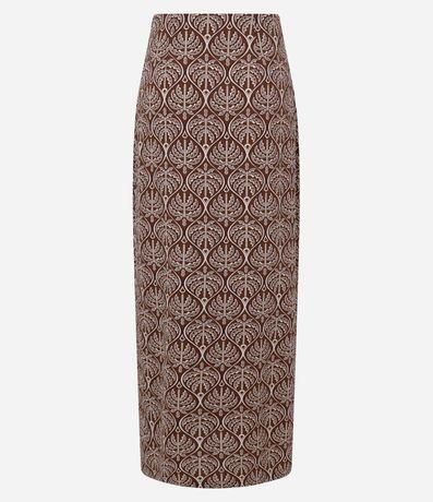 Pollera New Midi en Viscosa y Lino con Estampa Follajes 3