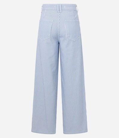 Pantalón Wide Leg Tiro Alto en Sarga con Rayas 6