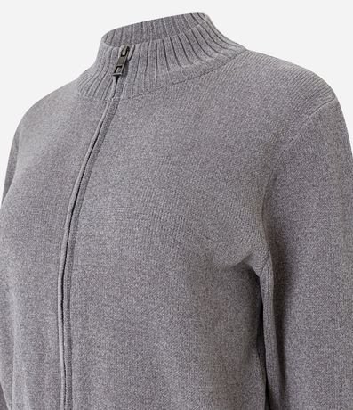 Saco en Punto con Cremallera y Cuello Alto 7