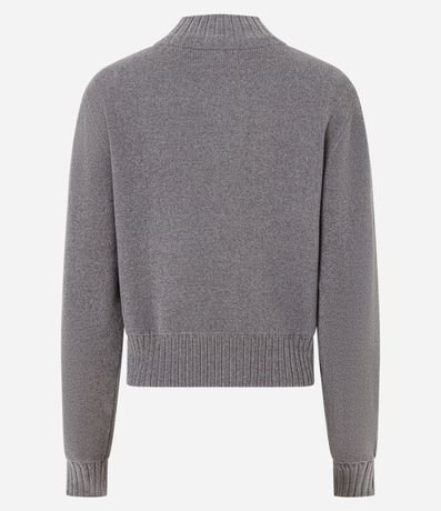 Saco en Punto con Cremallera y Cuello Alto 8