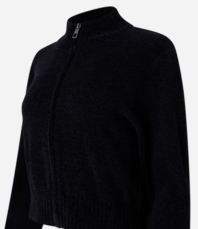 Saco en Punto con Cremallera y Cuello Alto 3