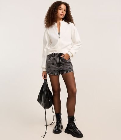 Saco en Punto con Cremallera y Cuello Alto 2