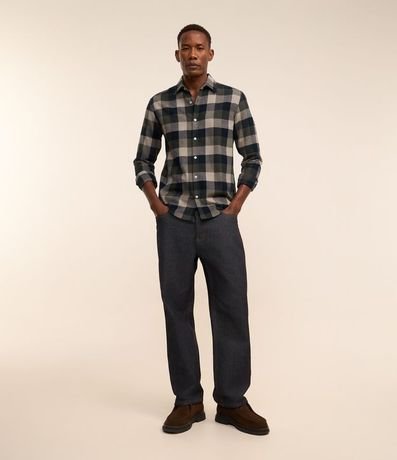 Camisa Comfort en Algodón con Estampado de Cuadros y Mangas Largas 2