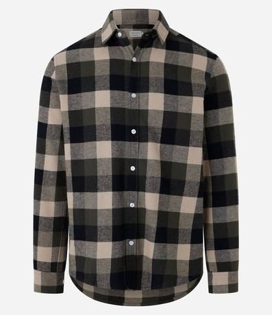 Camisa Comfort en Algodón con Estampado de Cuadros y Mangas Largas 5