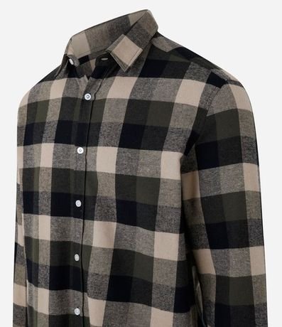 Camisa Comfort en Algodón con Estampado de Cuadros y Mangas Largas 6