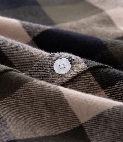 Camisa Comfort en Algodón con Estampado de Cuadros y Mangas Largas 7