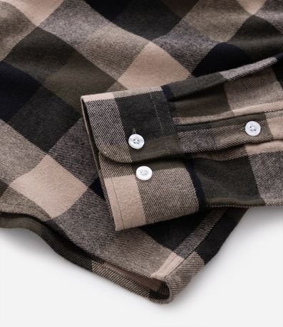 Camisa Comfort en Algodón con Estampado de Cuadros y Mangas Largas 8