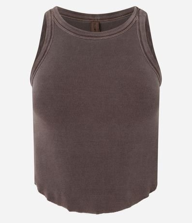 Musculosa en Rib Lavado con Bajo Asimétrico 5
