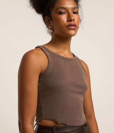 Musculosa en Rib Lavado con Bajo Asimétrico 3