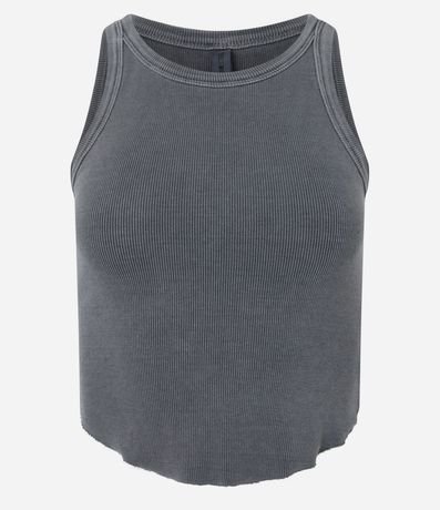 Musculosa en Rib Lavado con Bajo Asimétrico 4