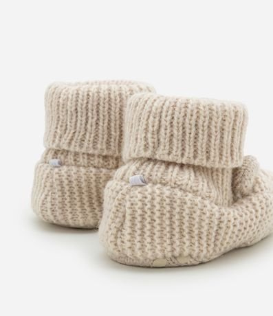 Zapato Infantil en Punto con Bordado de Carita de Oso - Talle 0 a 12 meses 2
