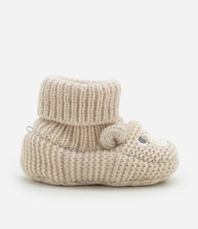 Zapato Infantil en Punto con Bordado de Carita de Oso - Talle 0 a 12 meses 6