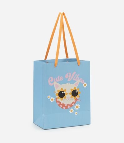 Embalaje de Regalo Pequena con Estampa Gato Cool Vibes