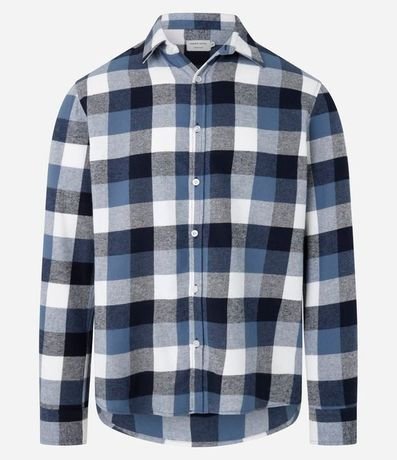 Camisa Comfort en Algodón con Estampado de Cuadros y Mangas Largas 5