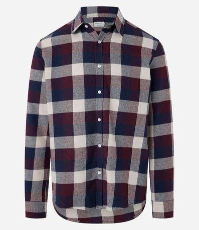 Camisa Comfort en Algodón con Estampado de Cuadros y Mangas Largas 4