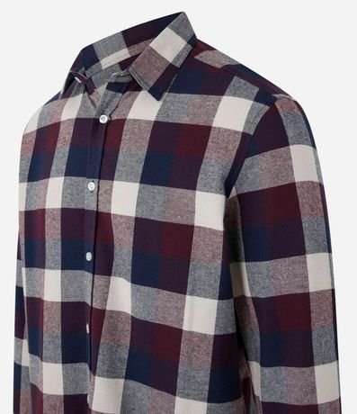 Camisa Comfort en Algodón con Estampado de Cuadros y Mangas Largas 5
