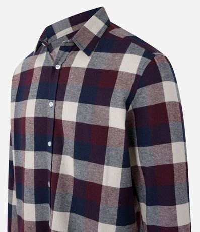 Camisa Comfort en Algodón con Estampado de Cuadros y Mangas Largas 6