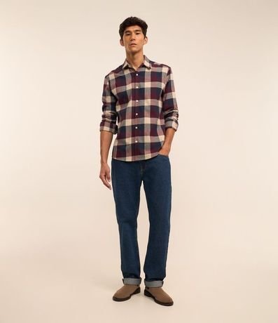 Camisa Comfort en Algodón con Estampado de Cuadros y Mangas Largas 2