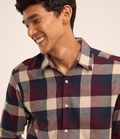 Camisa Comfort en Algodón con Estampado de Cuadros y Mangas Largas 3