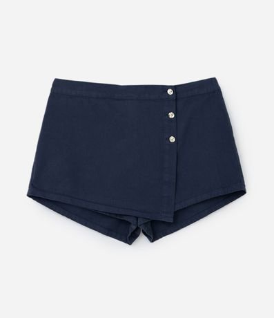 Short Pollera en Sarga Liso con Botones Curve & Plus Size 5
