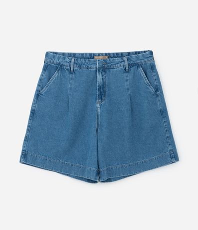 Bermuda en Jeans con Bajo Larga y Pliegue Curve & Plus Size 7