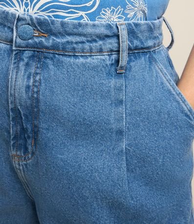 Bermuda en Jeans con Bajo Larga y Pliegue Curve & Plus Size 4