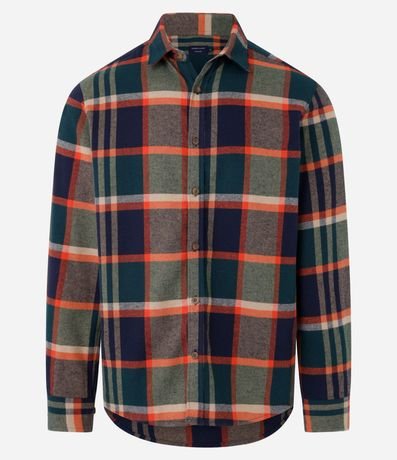 Camisa en Franela con Estampa de Cuadros 4