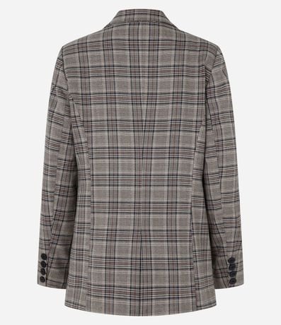 Blazer Alargado en Sastrería de Cuadros con Bolsillo Incorporado 8