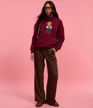 Pantalón Wide Leg en Algodón con Rayas de Riscas de Giz 5