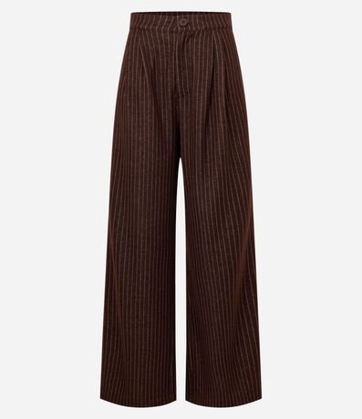 Pantalón Wide Leg en Algodón con Rayas de Riscas de Giz 6