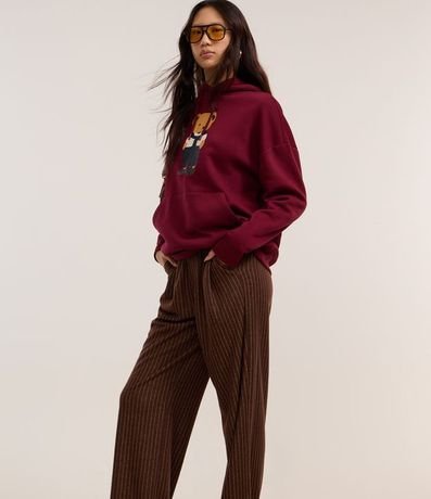 Pantalón Wide Leg en Algodón con Rayas de Riscas de Giz 2