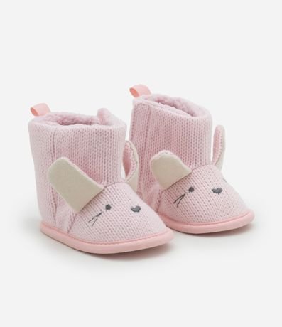 Bota Infantil con Estampa Cara de Animalito - Talle 0 a 12 meses