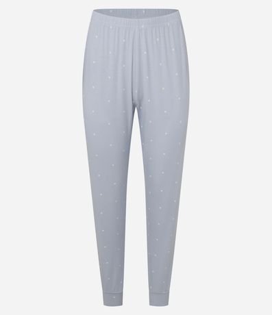 Pijama Largo en Ribana con Estampa de de Lunares 7