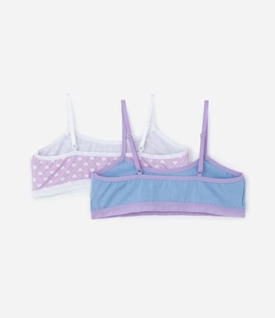 Kit 02 Sutienes Infantiles sin Copa sin Aro con Corazones - Talle 10 a 14 años 2