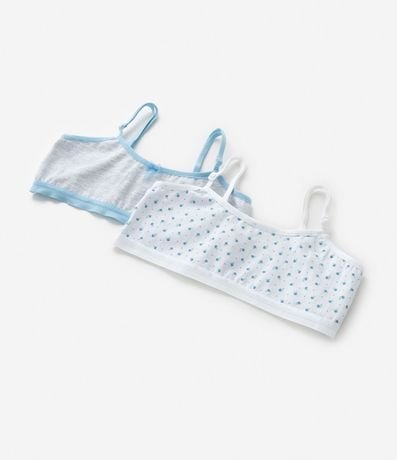 Kit 02 Sutiãs Infantiles Sin Copa Sin Aro con Estampa Floral - Talle 10 a 14 años 5
