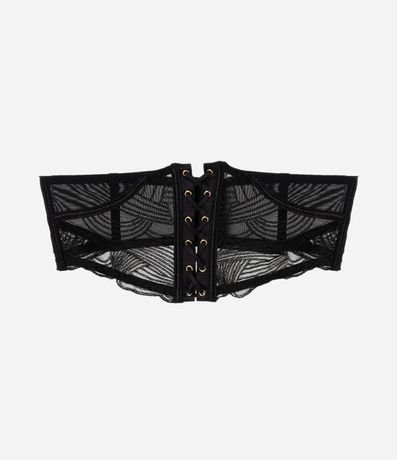 Liguero de Tul con Cordones y Textura de Encaje 5