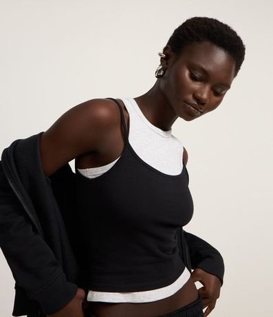 Blusa Cropped en Algodón con Bretel Fino 1