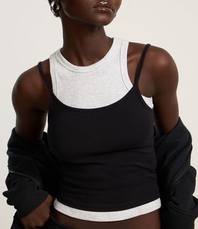 Blusa Cropped en Algodón con Bretel Fino 3