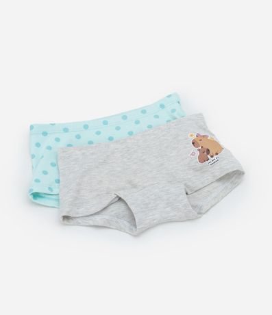 Kit 02 Bombachas Boxer Infantil con Estampa Capivara - Talle 4 a 12 años