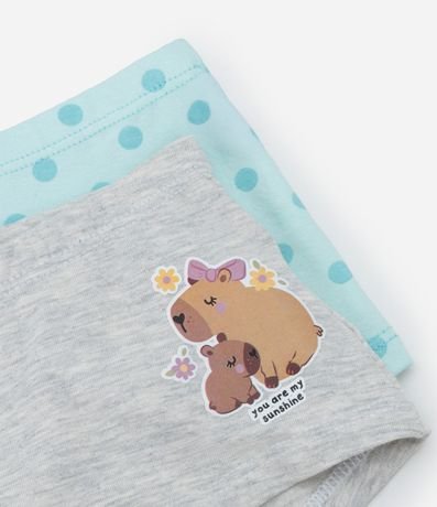 Kit 02 Bombachas Boxer Infantil con Estampa Capivara - Talle 4 a 12 años 3